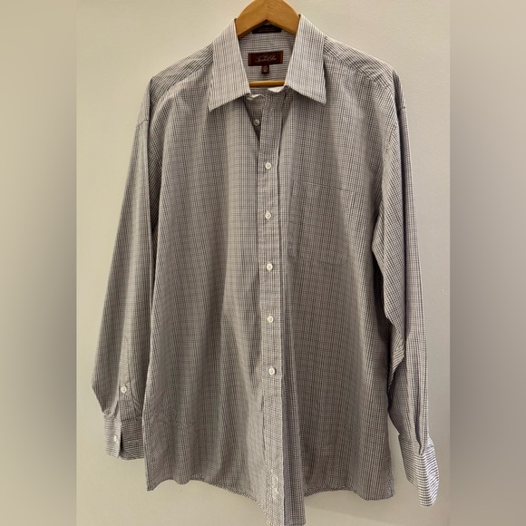 Tasso Elba Black and White Casual Button Down Shirt - Picture 1 of 7
